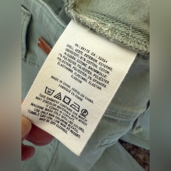 Pilcro high rise flare pants women’s size 27 green distressed wide leg stretchy - Picture 9 of 10